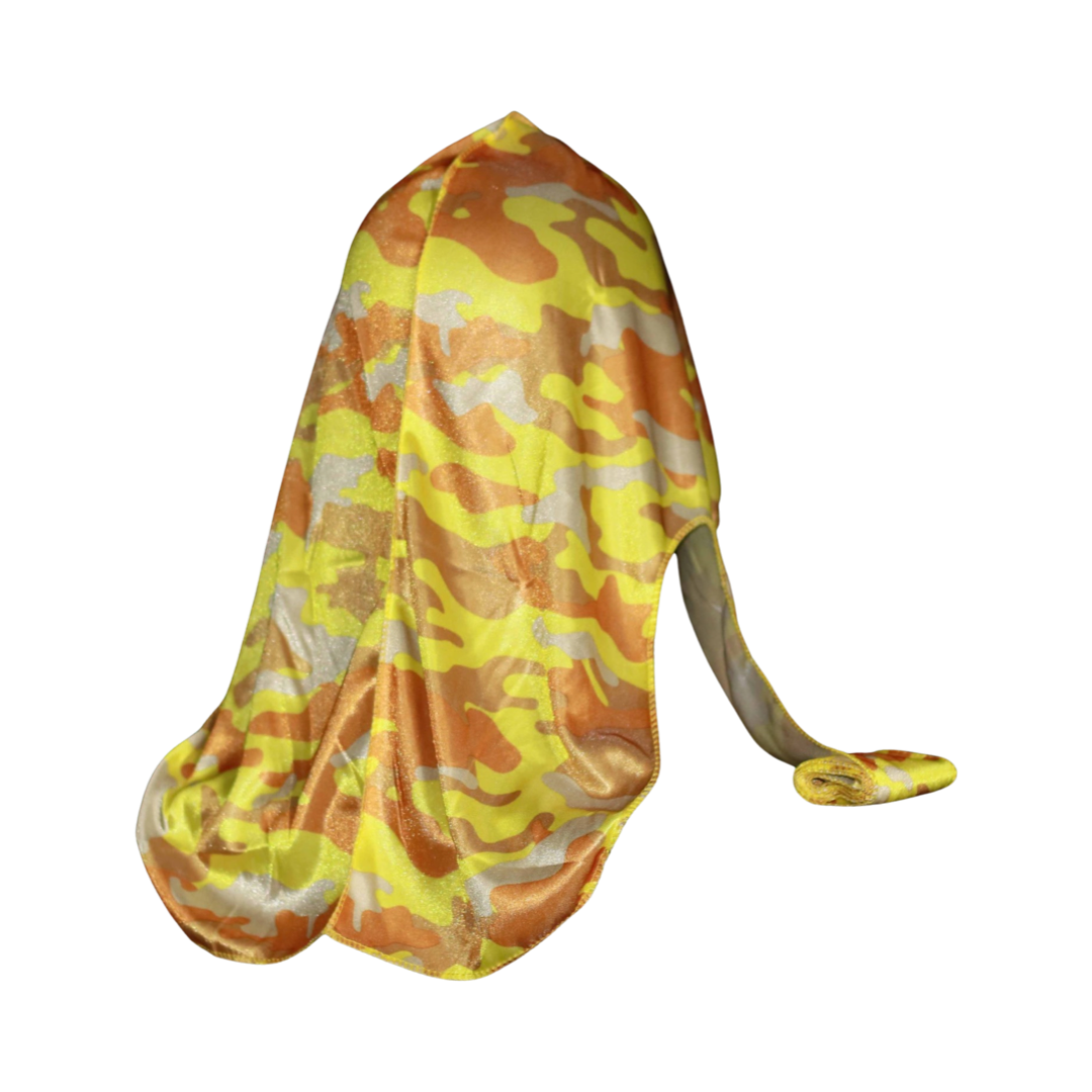 Yellow/Orange Camo Silky Durag - 3kingsmerch -