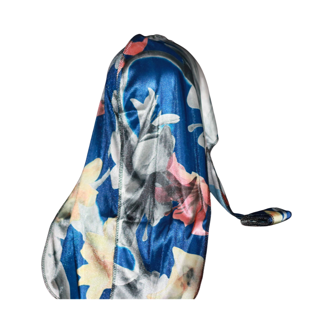 Royal Blue Floral Durag — durag by 3kingsmerch