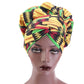 African Print Silk Bonnet Like With Long Headwrap - 3kingsmerch -